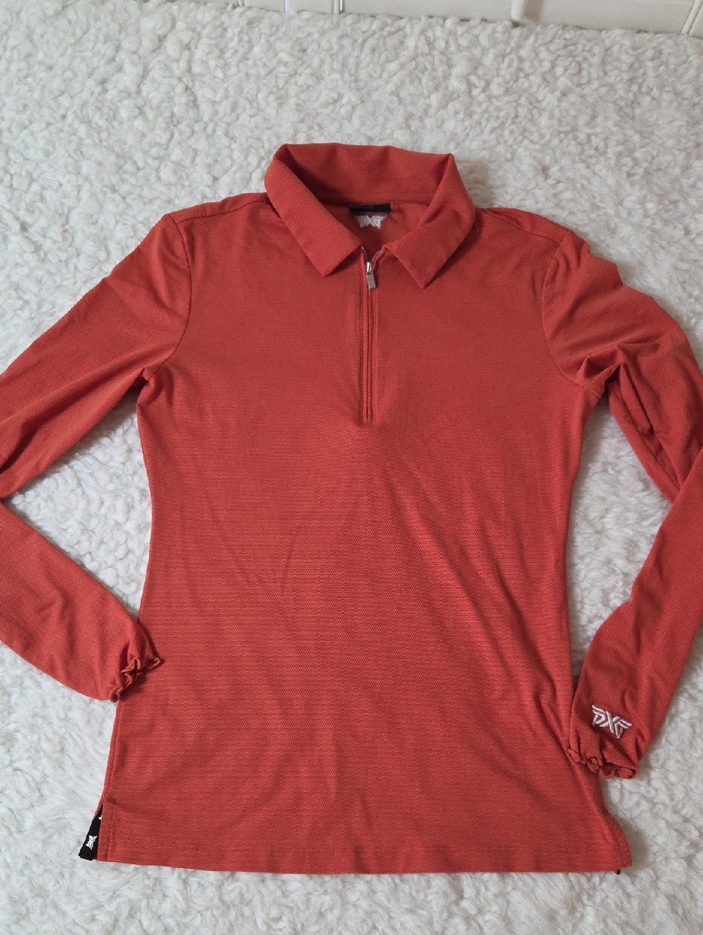 NWOT PXG Women's Long-Sleeve Zip Polo in Rust Sz XS